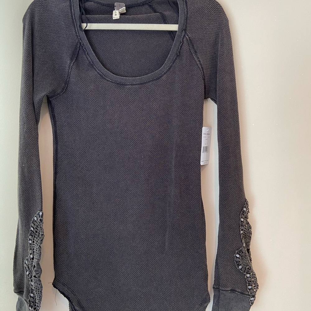 Grey long sleeve Free People top
